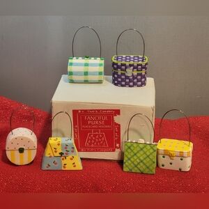 Two's Company 6 Fanciful Purse Handbags Placecard Holders Tea/Lunch/Wedding